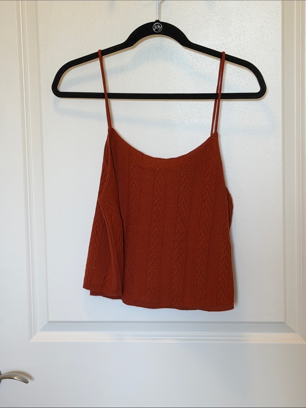 Anthropologie Rust Cable-Knit Spaghetti Strap Tank Top (part of set)